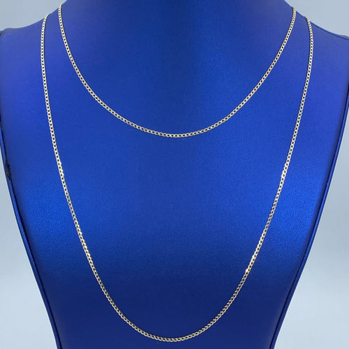10K Gold 1.7mm Two-Tone Flat Cuban Link Chain 16–24 in - main product photo
