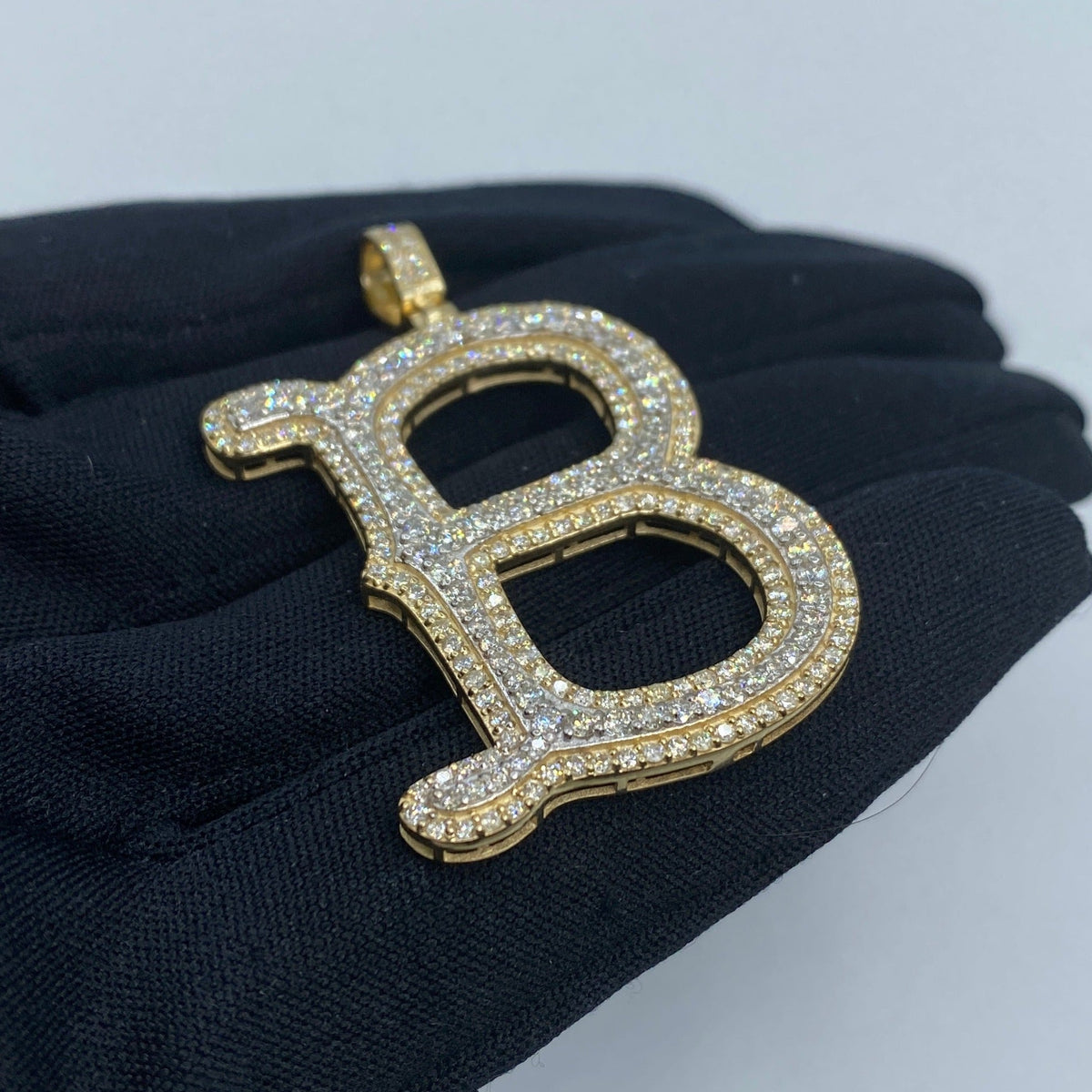 Initial B Old English Diamond Pendant - additional product view 4