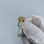 14K Gold Luxe Square Diamond Engagement Ring in yellow gold - close-up product photo