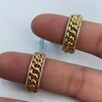 14K Gold 8mm Cuban Link Banded Diamond Ring - additional product view 6