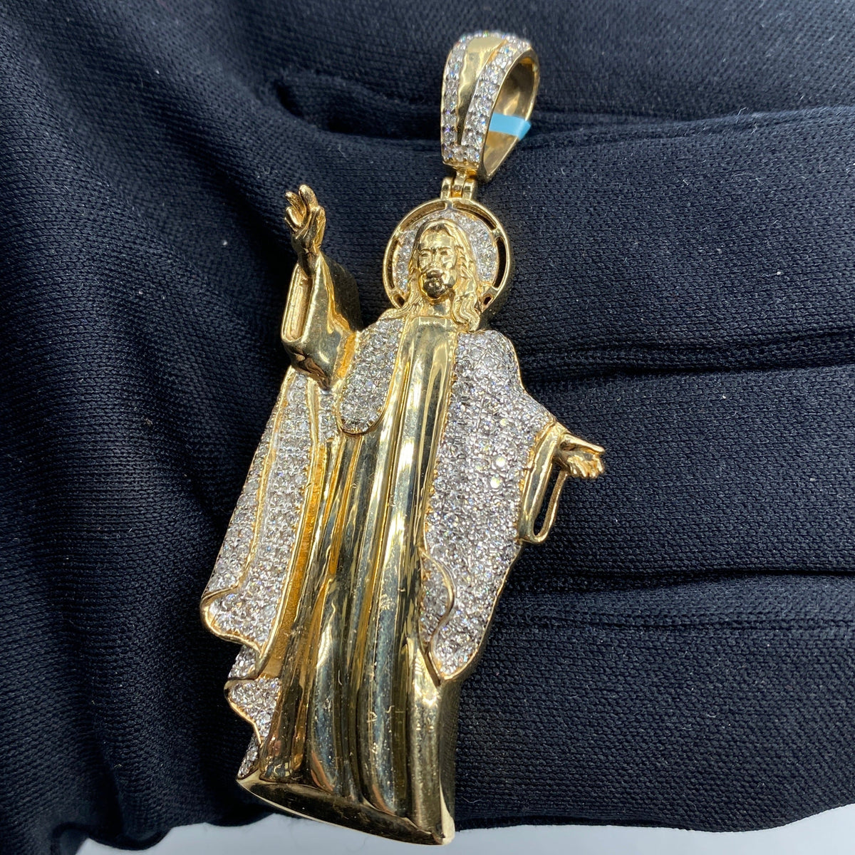 14K Gold Jesus Diamond Pendant - additional product view 4