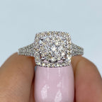 14K Gold Circle Square Halo Diamond Ring - additional product view 4