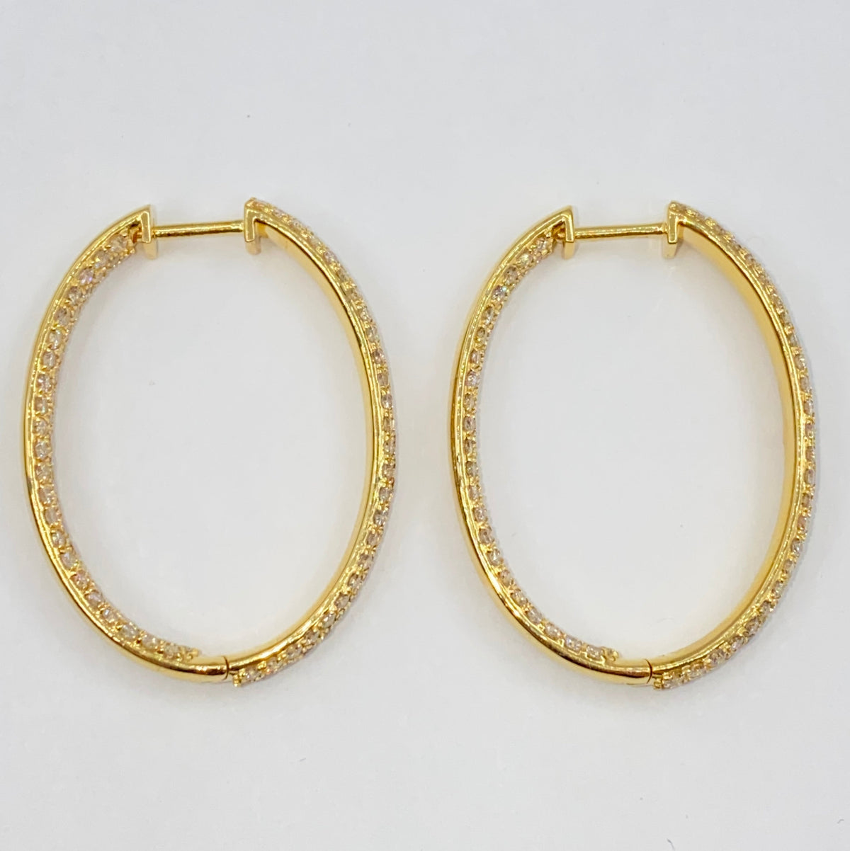 14K Gold Goddess Hoop Diamond Earrings - additional product view 9