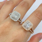 14K Gold Cake Square Diamond Baguette Ring - additional product view 2