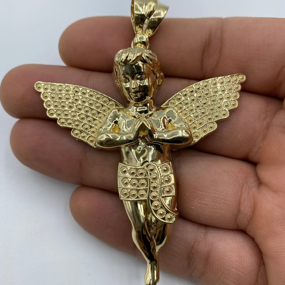 14K Gold Baby Angel Pendant 3.0 in - additional product view 3