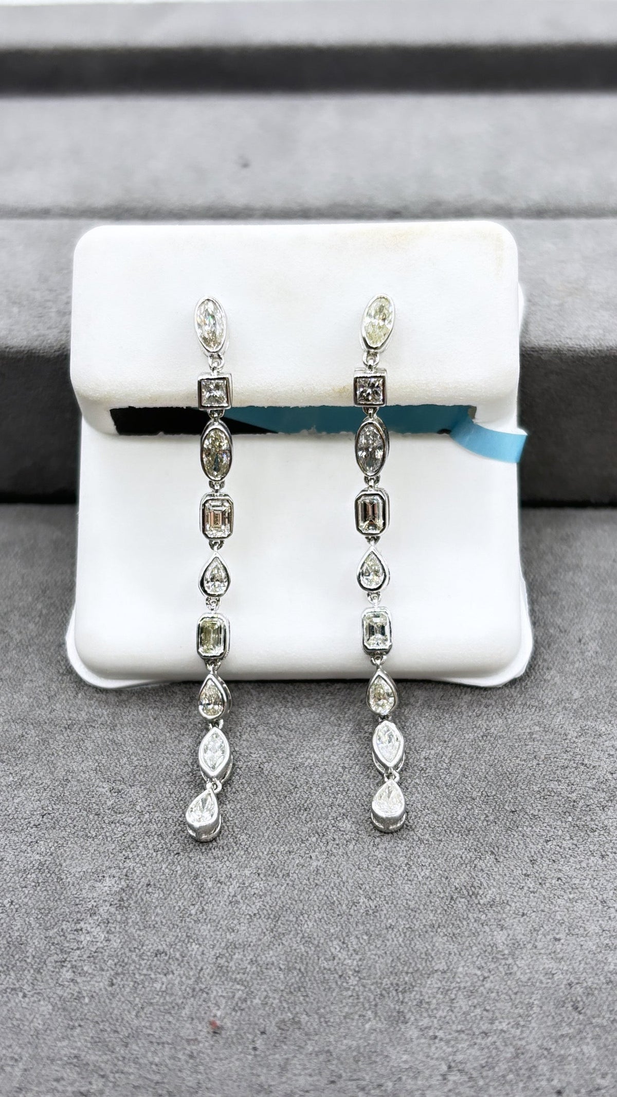14K Gold Bridal Shape Cocktail Diamond Earrings - additional product view 3