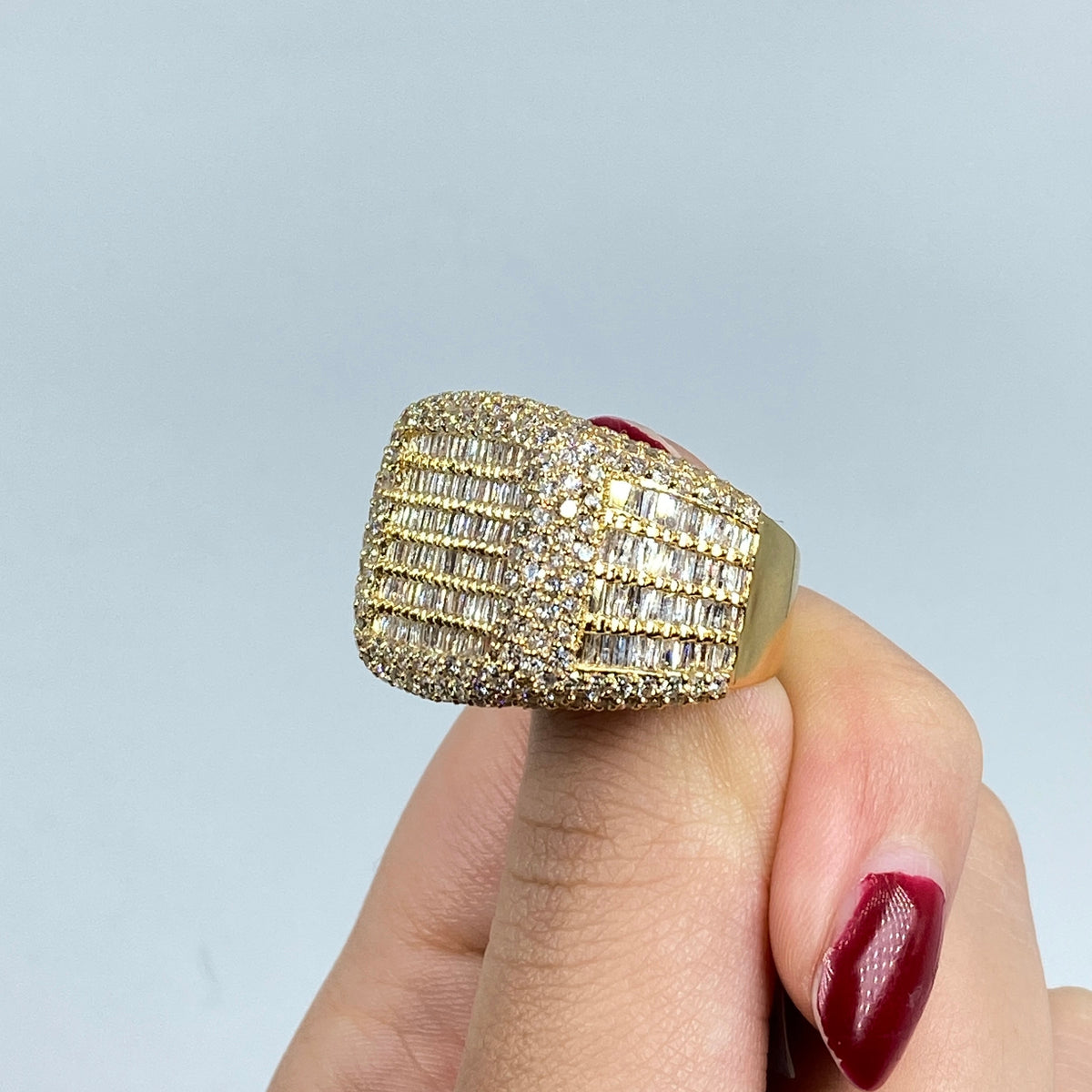 14K Gold Jumbo Stacked Diamond Baguette Ring - additional product view 12
