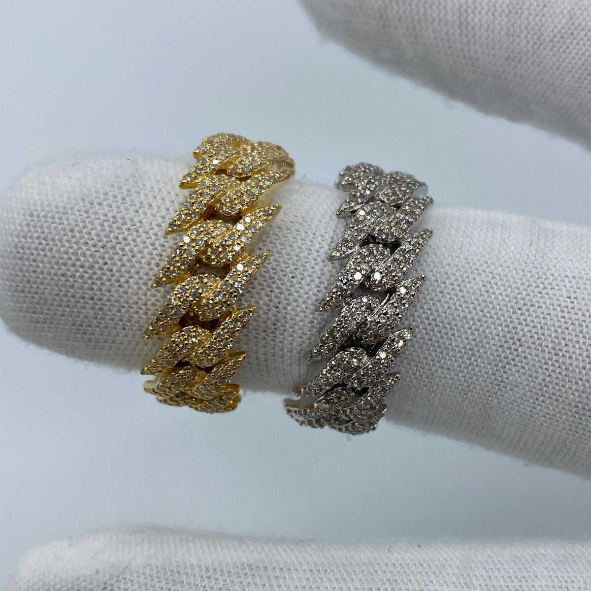 14K Gold Eternity Cuban Thorn Diamond Ring - additional product view 3