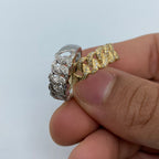 10K Gold Cuban Link Diamond Ring (7mm) - additional product view 2