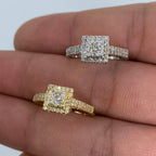 14K Gold 3D Square Diamond Engagement Ring - additional product view 4