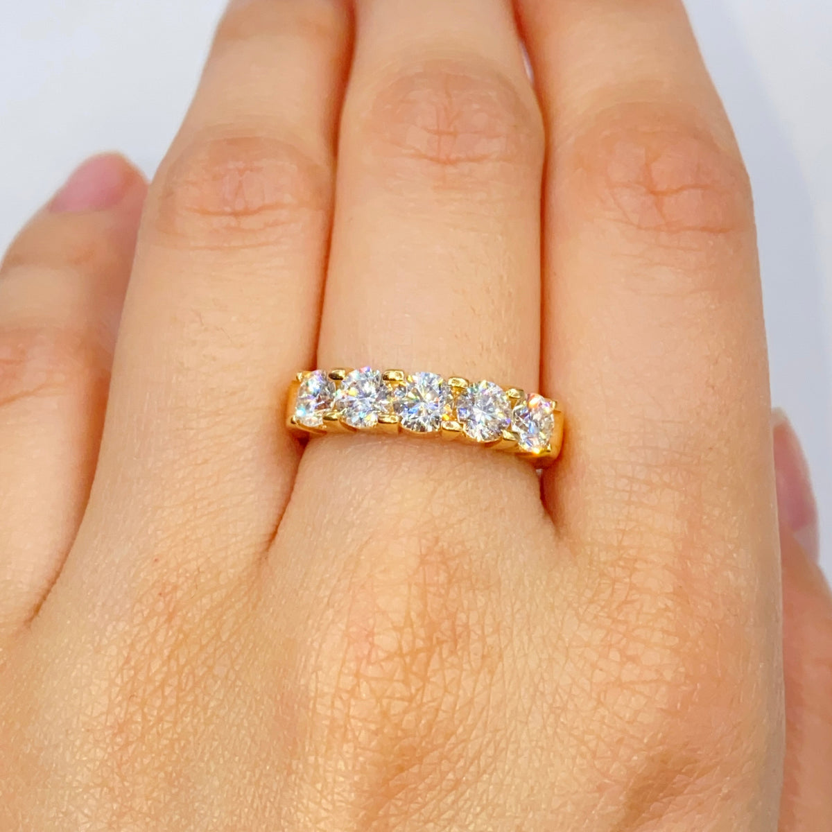 14K Gold Five Stone Diamond Ring - additional product view 3