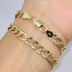 14K Gold Two-Tone Flat Cuban Link Bracelet - additional product view 3