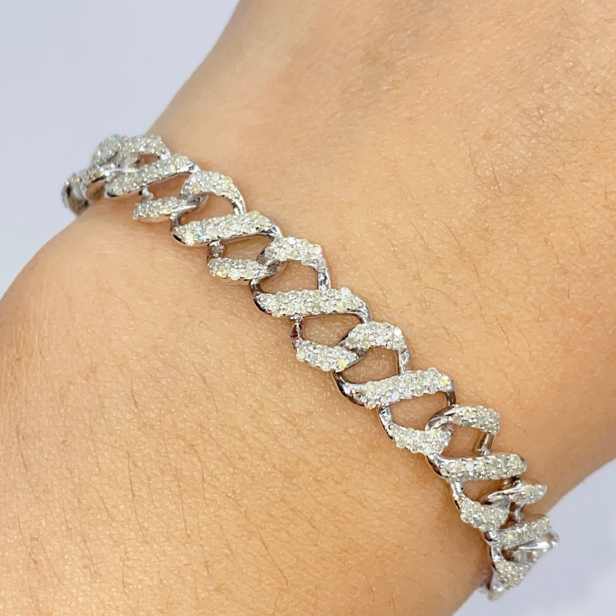 10K Gold Iced Infinity Cuban Link Diamond Bracelet - additional product view 2
