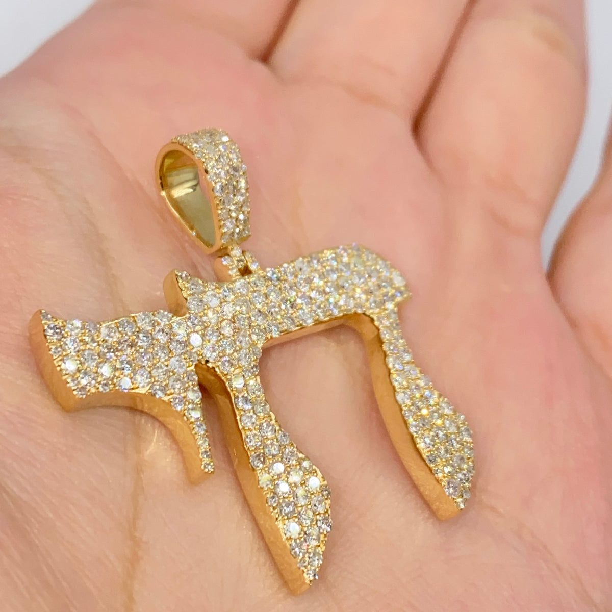 14K Chai Diamond Pendant - additional product view 9