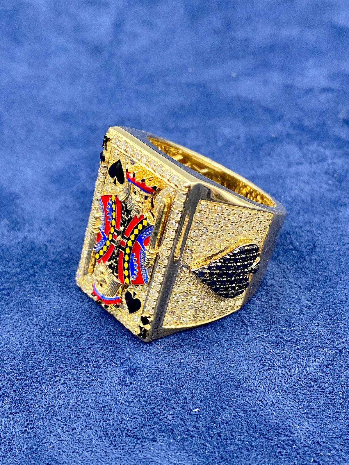 14K Gold Diamond King of Spades Ring - additional product view 3