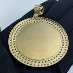 10K Gold Circle Picture Photo CZ Pendant - additional product view 4