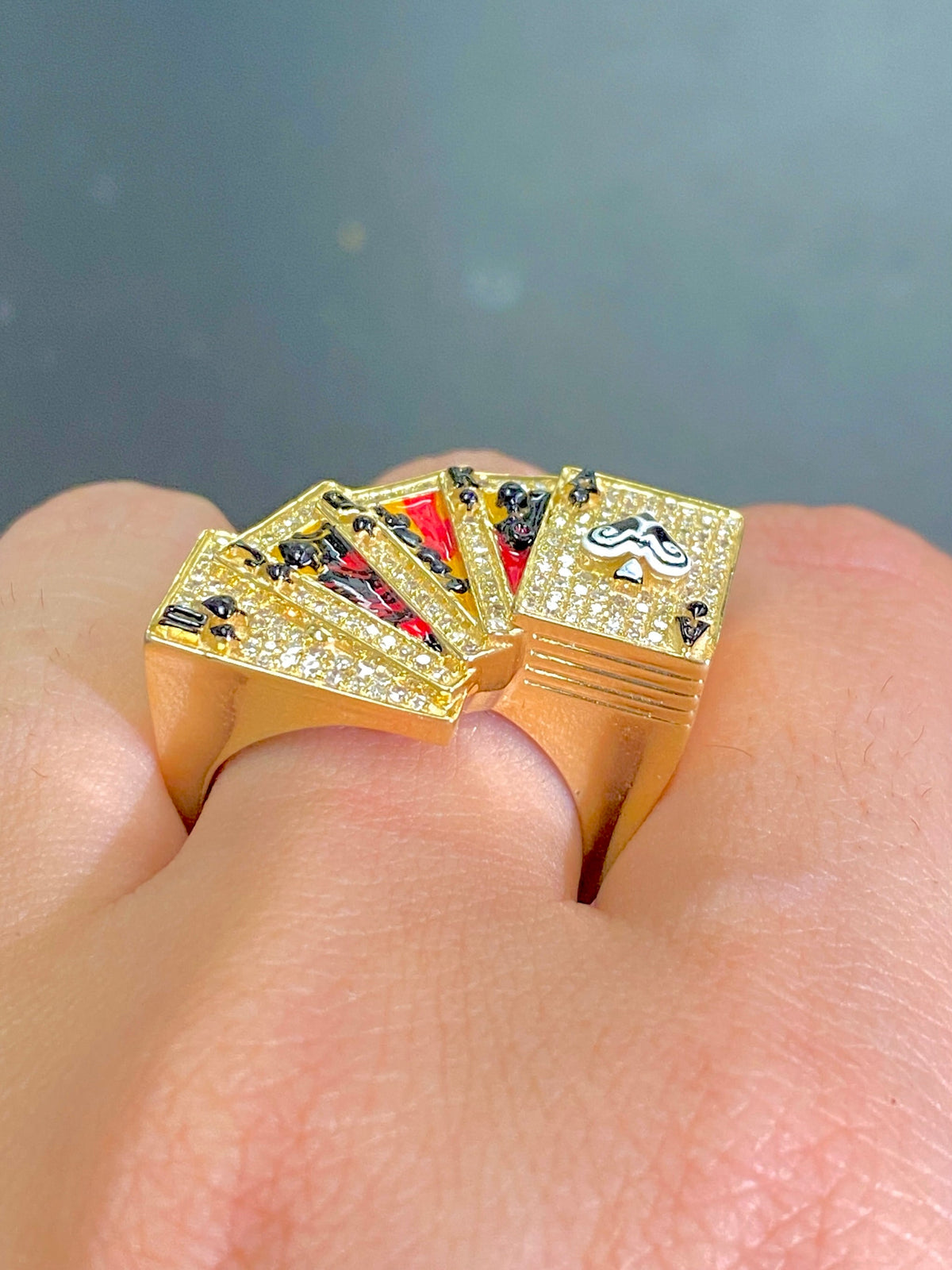 10K Gold Cards Diamond Ring - additional product view 3