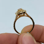 14K Gold Wide Square Large Center Stone Diamond Engagement Ring - additional product view 6