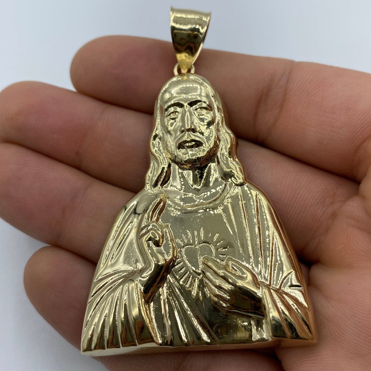 14K Gold Jesus Love Pendant - additional product view 4
