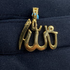 14K Gold Yellow Allah Diamond Pendant - additional product view 4