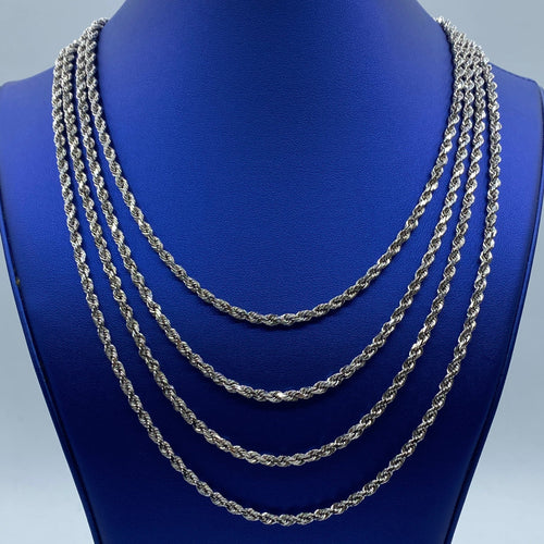 10K 4.0mm Rope Chain in White Gold 18–24 in - additional product view 2
