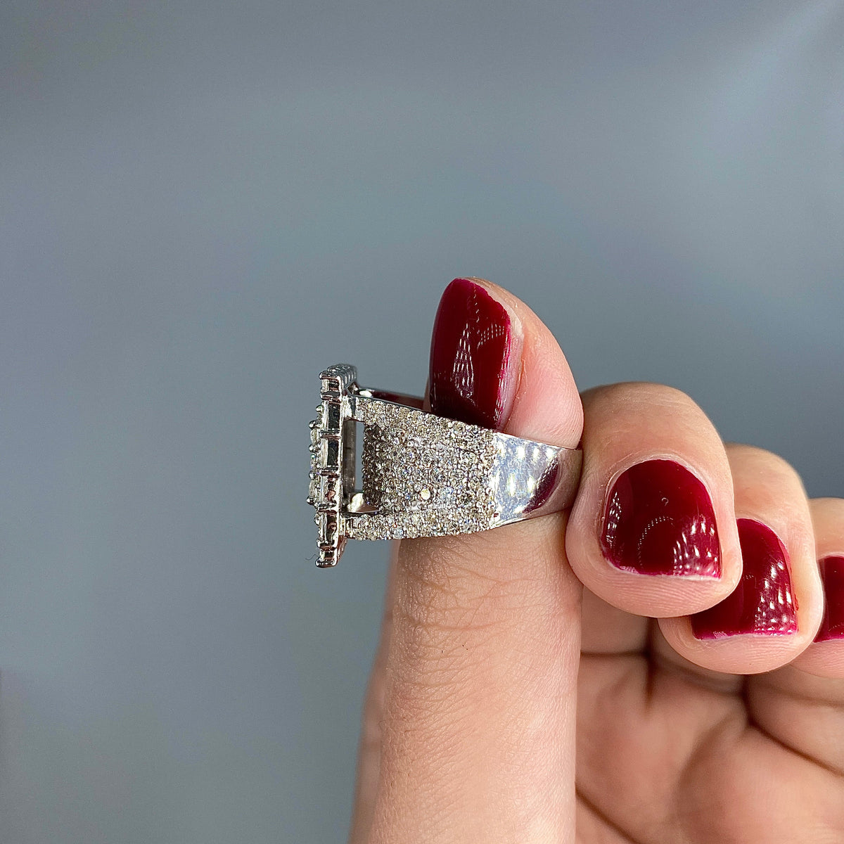 14K Gold Diamond Square Baguette Ring - additional product view 6