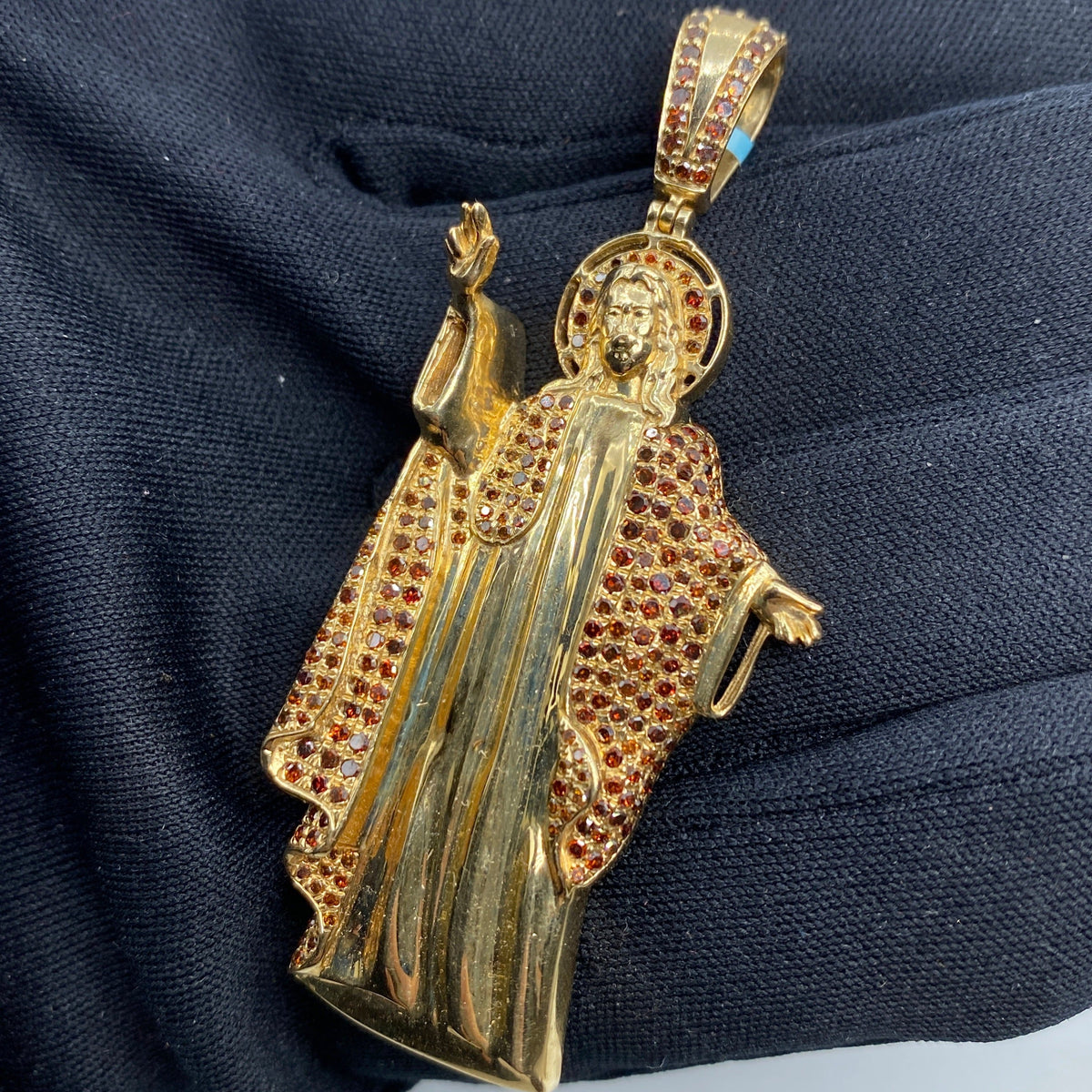 14K Gold Jesus Diamond Pendant - additional product view 4