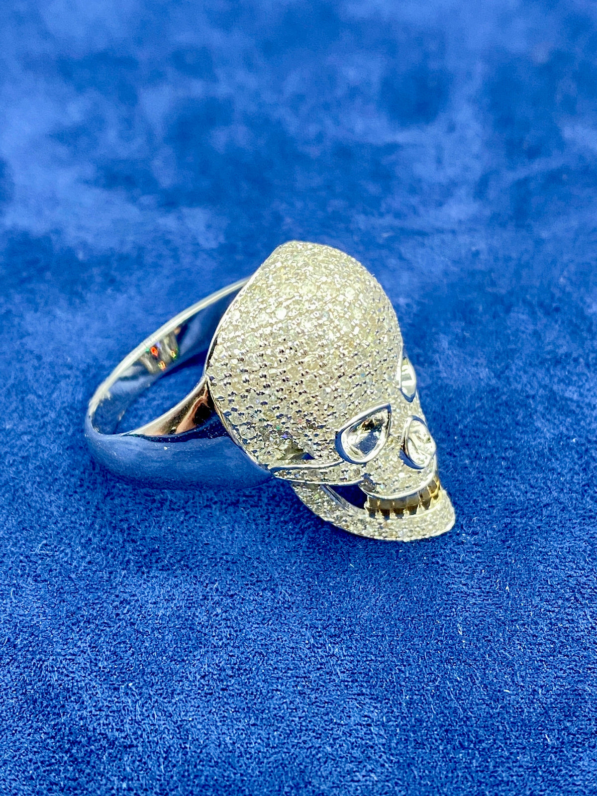 14K Gold Diamond Skull Ring - additional product view 3
