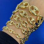 10K Gold Puff Mariner Link Bracelet - additional product view 2
