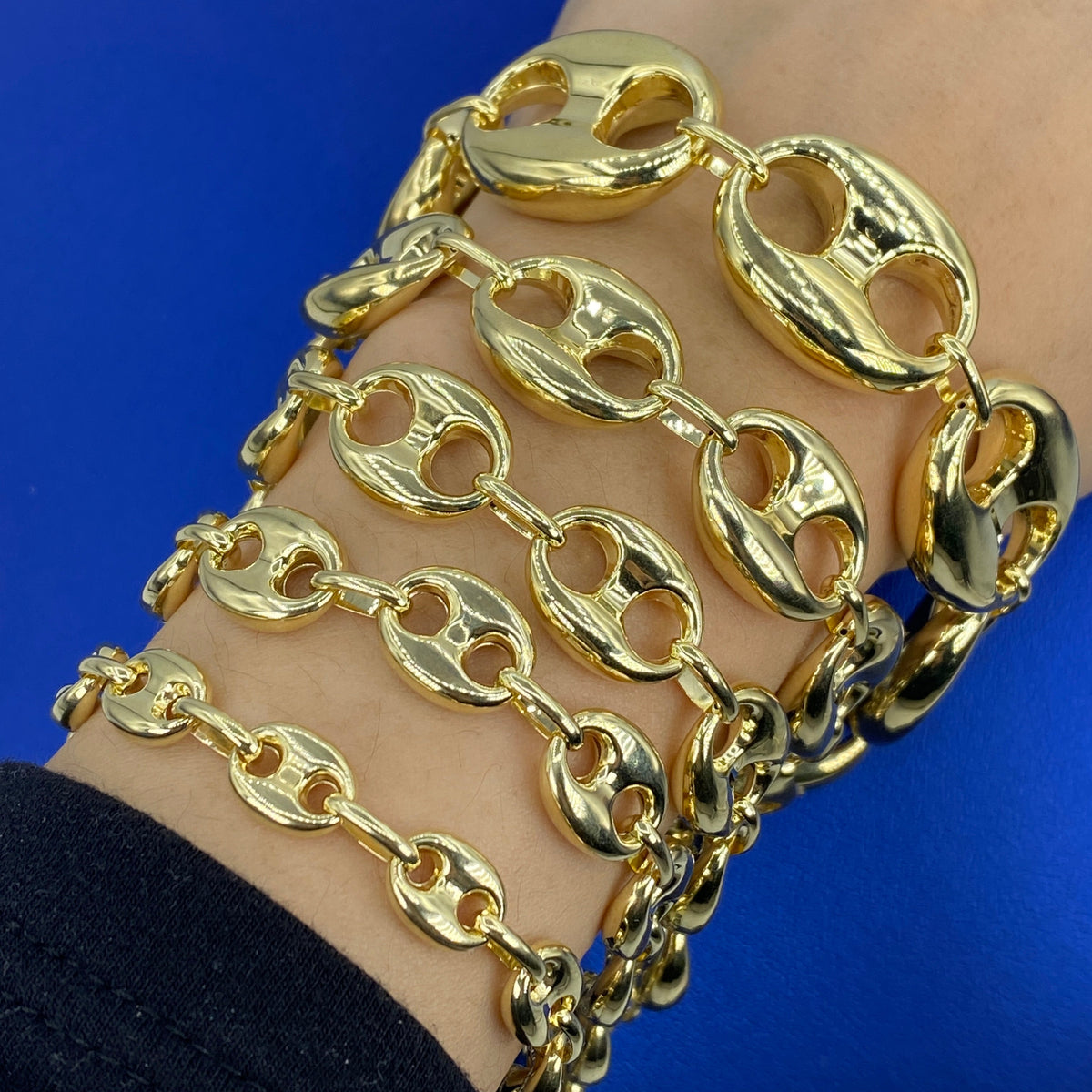 10K Gold Puff Mariner Link Bracelet - additional product view 2