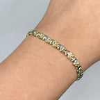10K Gold Elephant Link Bracelet 7.5 in, 5mm - close-up product photo