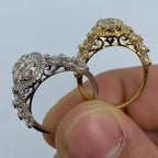 14K Gold Oval Diamond Engagement Ring - additional product view 5