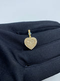14K Gold Heart Diamond Pendant in yellow gold - close-up product photo