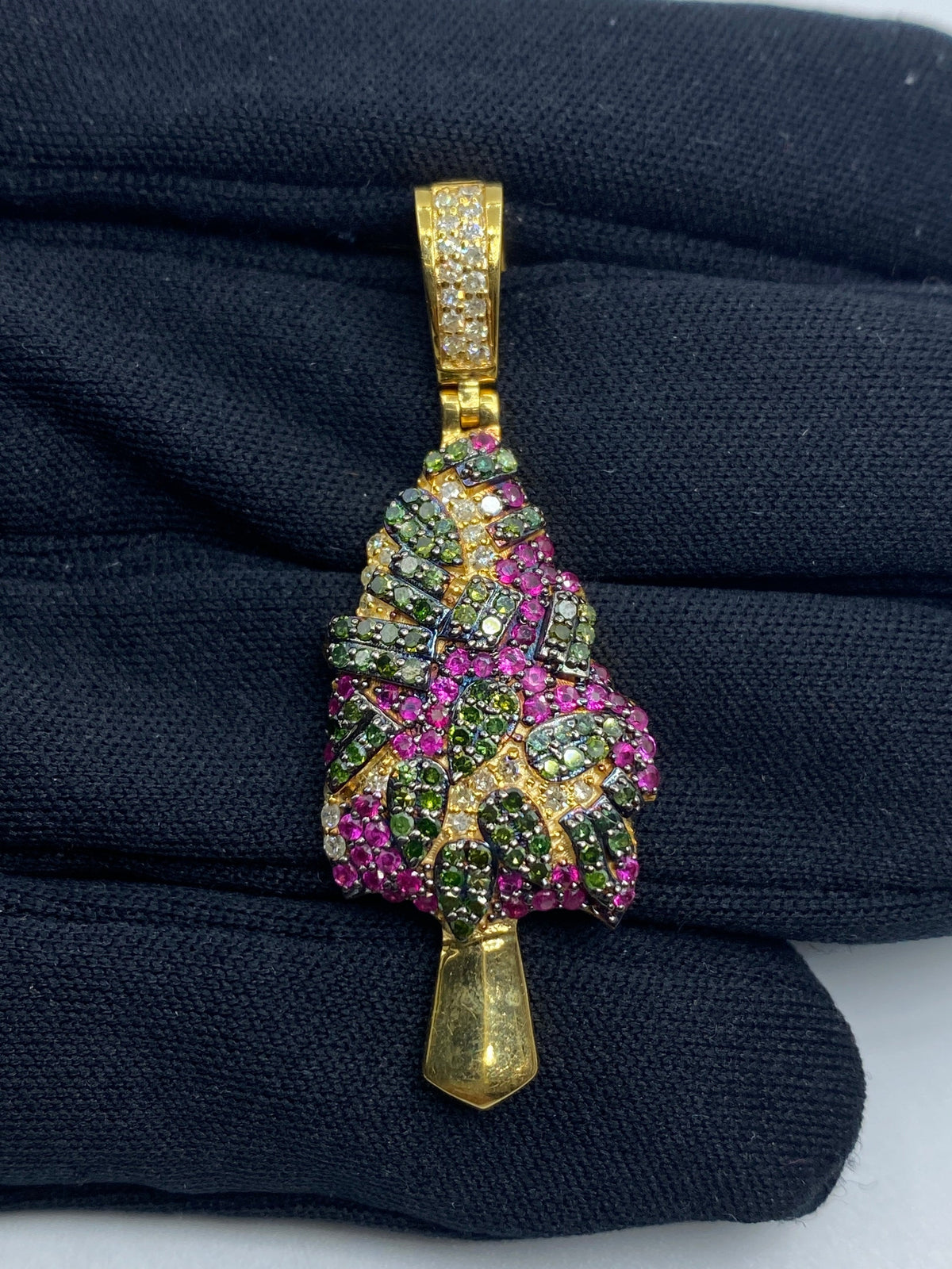 Weed Plant Diamond Pendant - additional product view 2