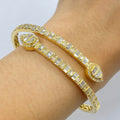 Pear Shape Diamond Baguette Bangle Bracelet 6.5 in in yellow - close-up product photo