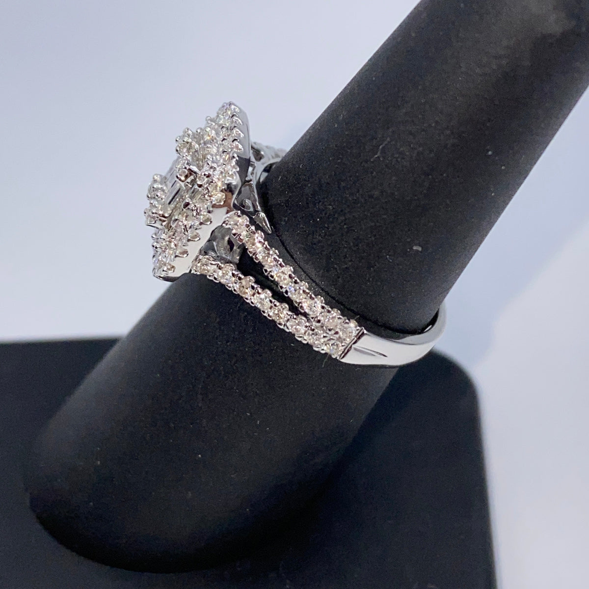14K Gold Cake Square Diamond Baguette Ring - additional product view 8