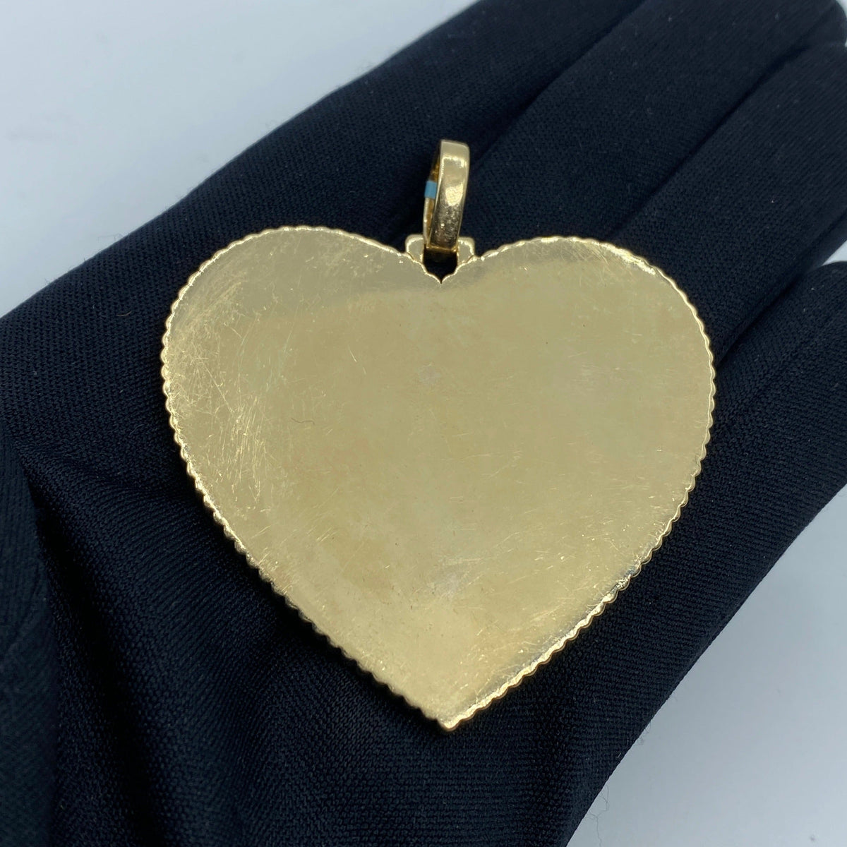 14K Gold Heart Diamond Picture Photo Pendant - additional product view 4