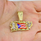 10K Gold Puerto Rico Flag Emblem Pendant - additional product view 2