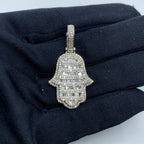 14K Gold Hamsa Diamond Baguette Pendant - additional product view 4