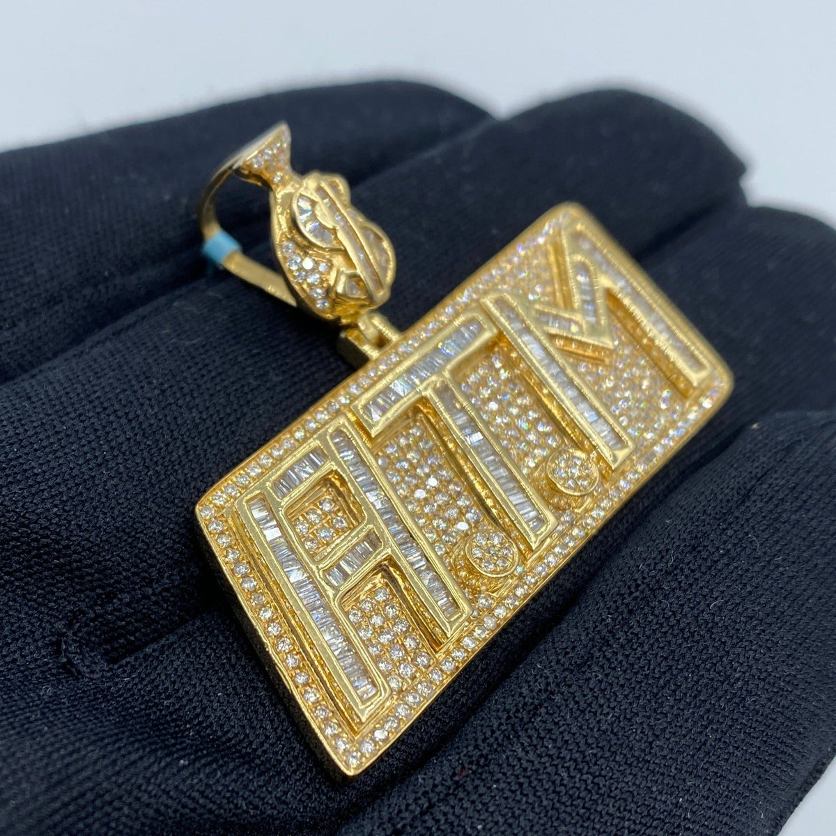 14K Gold ATM Money Diamond Pendant - additional product view 4