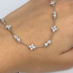 14K Gold Clover Diamond Necklace 18 in - additional product view 2