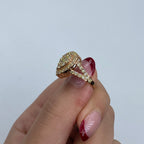14K Gold Cherish Halo Pear Diamond Engagement Ring - additional product view 6