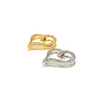 14K Gold Ribbon Heart Diamond Baguette Pendant - additional product view 6