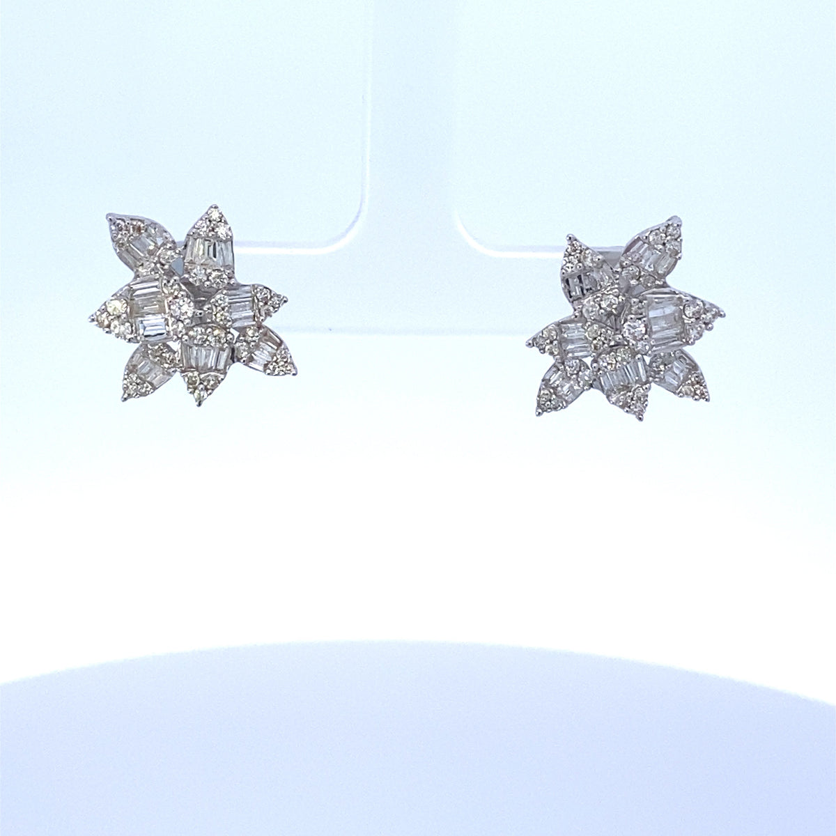 14K Gold Bridal Diamond Baguette Earrings - additional product view 2
