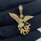 14K Gold Saint Michael Diamond Pendant - additional product view 2