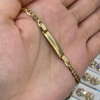 10K Gold Custom Name Plate Mariner Link Baby Diamond Bracelet - additional product view 3