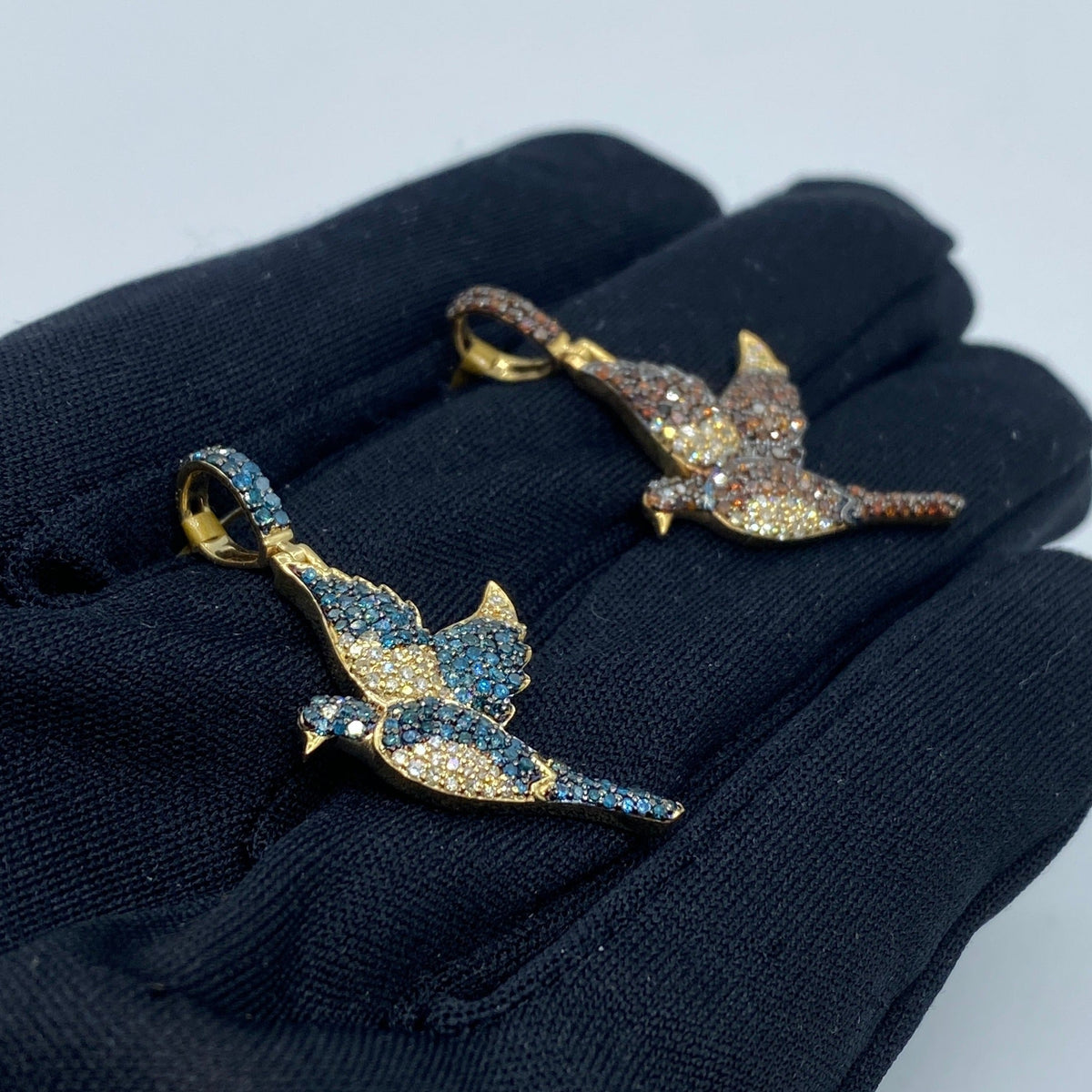 10K Gold Flying Bird Diamond Pendant - additional product view 5