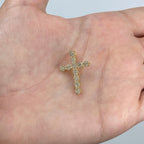 14K Gold Fate Cross Diamond Pendant in yellow gold - close-up product photo