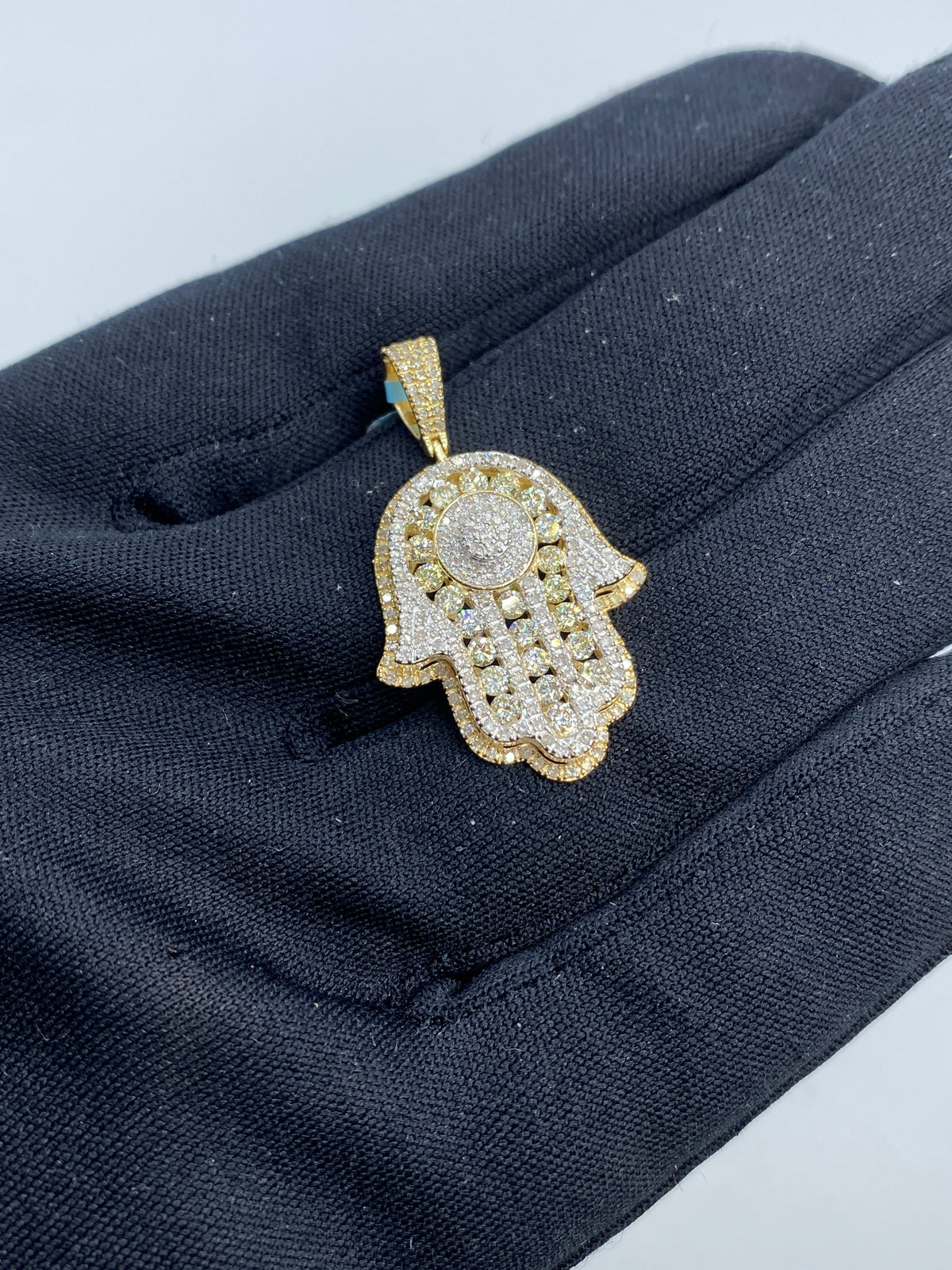 14K Gold Hamsa Diamond Pendant - additional product view 4