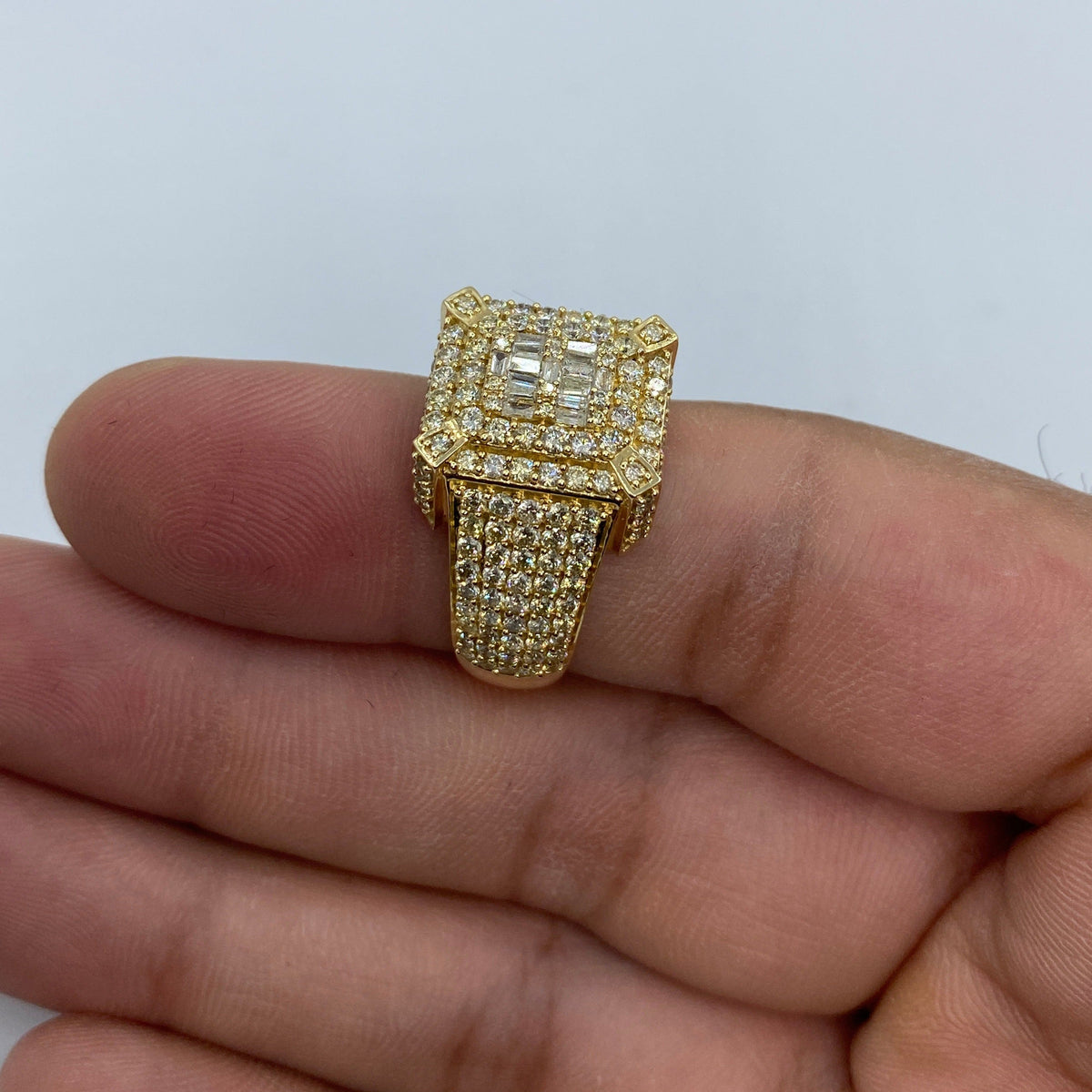 14K Gold Square Diamond Baguette Villa Ring - additional product view 3